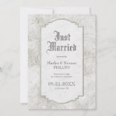 ヴィンテージグレー彫り結婚石の発表 案内状 (正面)