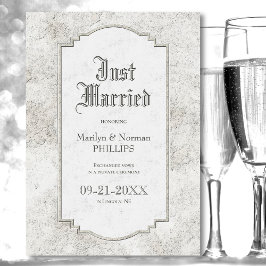 ヴィンテージグレー彫り結婚石の発表 案内状