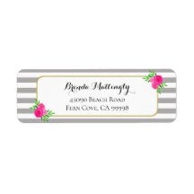 ヴィンテージグレー白ストライプ色ピンク水色フローラ