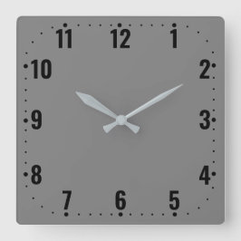 ヴィンテージグレー顔と数字 – フレームレス スクエア壁時計