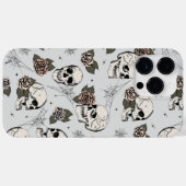 ヴィンテージグレー ドクロ 薔薇 Case-Mate iPhoneケース (裏面 (横))