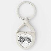ヴィンテージグレー・マッセイ・ファーガソントラクターの写真  キーホルダー (正面)