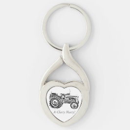 ヴィンテージグレー・マッセイ・ファーガソントラクターの写真  キーホルダー