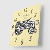 ヴィンテージグレー・マッセイ・ファーガソントラクターの写真 スクエア壁時計 (傾斜)