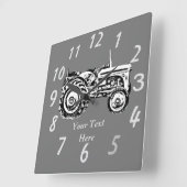 ヴィンテージグレー・マッセイ・ファーガソントラクターの写真  スクエア壁時計 (傾斜)