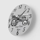 ヴィンテージグレー・マッセイ・ファーガソントラクターの写真 ラウンド壁時計 (傾斜)