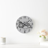 ヴィンテージグレー・マッセイ・ファーガソントラクターの写真 ラウンド壁時計 (ホーム)
