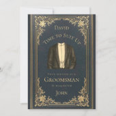 ヴィンテージグロムスマン提案時間がブルーに合う 招待状 (正面)