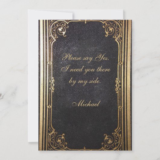 ヴィンテージグロムスマン案エレガント金ゴールドブラックスーツ 招待状 (裏面)