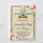 ヴィンテージグローブアドベンチャー卒業パーティー招待状 招待状 (正面)