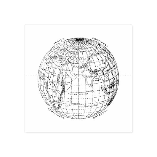 ヴィンテージグローブウッドアートスタンプ ラバースタンプ (インプリント)