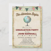 ヴィンテージグローブトラベル卒業パーティー招待状 招待状 (正面)