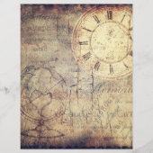 ヴィンテージグローブ及び時計スクラップブック紙 (正面)