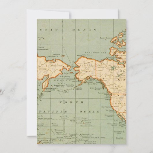 ヴィンテージグローブ旅行赤ちゃんシャワー招待状 招待状 (裏面)