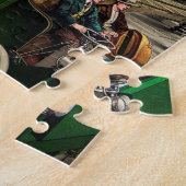 ヴィンテージグローブ輸送アメリカ機関車のアートワーク ジグソーパズル (側面)