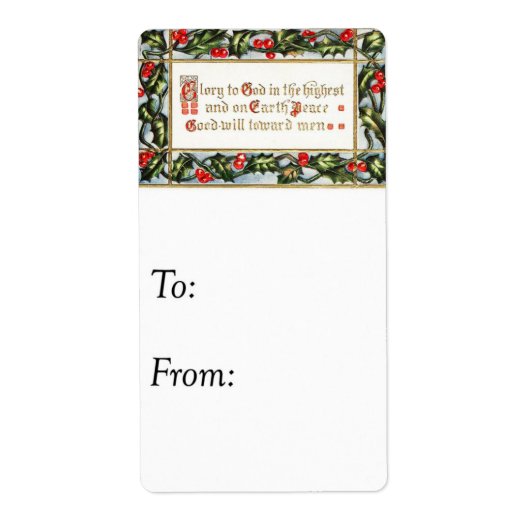 ヴィンテージグローリートゥゴッドギフトラベル ラベル (正面)