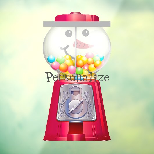 ヴィンテージグンボールマシン雪だるまスノースグローブ ウィンドウサイン (シート3)