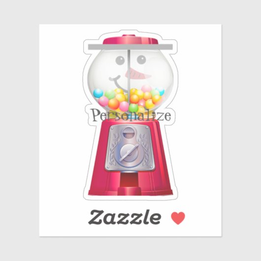 ヴィンテージグンボールマシン雪だるまスノースグローブ シール (シート)