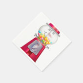 ヴィンテージグンボールマシン雪だるまスノースグローブ スタンダードカクテルナプキン (角)