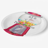 ヴィンテージグンボールマシン雪だるまスノースグローブ ペーパープレート (アングル)