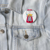 ヴィンテージグンボールマシン雪だるまスノースグローブ 缶バッジ (インサイチュ)