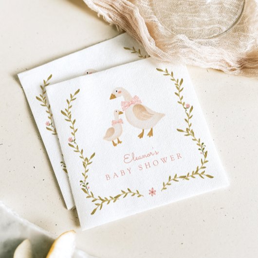 ヴィンテージグースガール赤ちゃんシャワー スタンダードカクテルナプキン