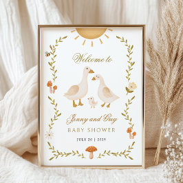 ヴィンテージグースベイビーシャワー歓迎ポスター ポスター