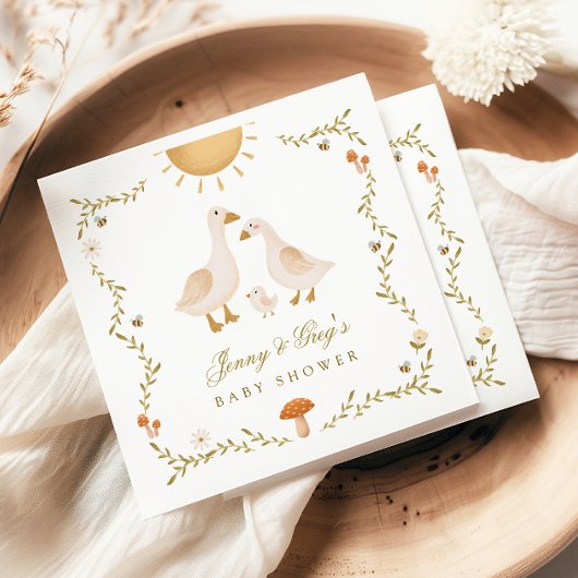 ヴィンテージグースベイビーシャワー スタンダードカクテルナプキン