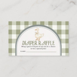 ヴィンテージグース赤ちゃんシャワーおむつラッフルエンクル エンクロージャーカード