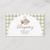 ヴィンテージグース間抜けベイビーシャワー登録 エンクロージャーカード (正面)