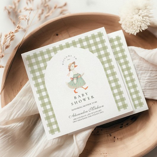 ヴィンテージグース間抜けベイビーシャワー スタンダードカクテルナプキン