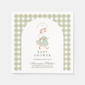 ヴィンテージグース間抜けベイビーシャワー スタンダードカクテルナプキン (正面)