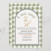 ヴィンテージグース間抜けベイビーシャワー 招待状 (正面/裏面)