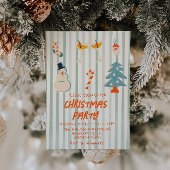 ヴィンテージグ図解入りの、写真付きのリークリスマスパーティーストライプの 招待状