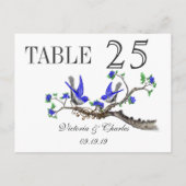 ヴィンテージグ王室のレーブルーラブバードのテーブル番号 ポストカード (裏面)