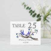 ヴィンテージグ王室のレーブルーラブバードのテーブル番号 ポストカード (スタンド正面)