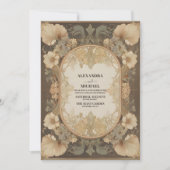 ヴィンテージグ結婚リーンアールヌーボーミュシャ 招待状 (正面)