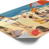 ヴィンテージケアンズバーグ，ニュージャージー州ビーチパーティー – ショア ポスター (角)