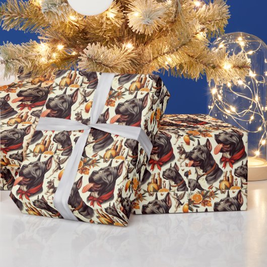 ヴィンテージケインコルソイラストレーション ラッピングペーパー (クリスマス)