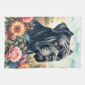 ヴィンテージケインコルソ絵を描ドッグ キッチンタオル (横)