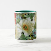 ヴィンテージケシとコーンフラワーのフローラマグ マグカップ (中央)