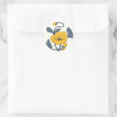 ヴィンテージケシの花タイルデザイン ラウンドシール (バッグ)