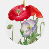ヴィンテージケシの花、フローラ セラミックオーナメント (裏面)