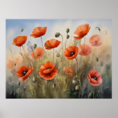 ヴィンテージケシ油絵時代のないフローラ ポスター (正面)