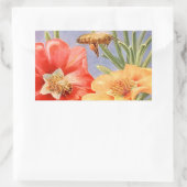 ヴィンテージケシ花ハチミツバチ花粉ステッカー 長方形シール (バッグ)