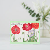 ヴィンテージケシ花 ポストカード (スタンド正面)