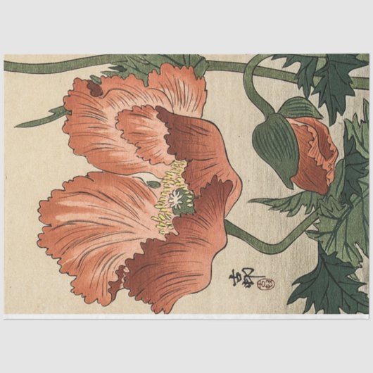 ヴィンテージケシ花 薄葉紙 (正面)
