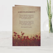 ヴィンテージケシ葬儀プログラム プログラム (裏面)