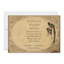 ヴィンテージケツァルバードエレガントウェディング招待状