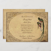 ヴィンテージケツァルバードエレガントウェディング招待状 招待状 (正面/裏面)